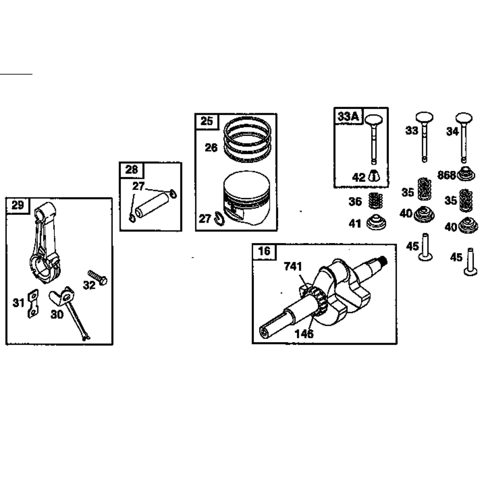 Piston Assembly And Ring Set Diagram and Parts List for 19E400-19E499 1132 Briggs and Stratton Engine